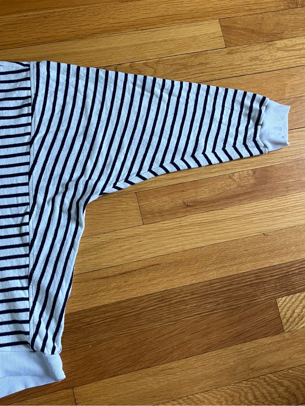 Hatch Navy Ivory Striped Dakota Nursing Maternity Sweatshirt Sz 3 Large - Picture 4 of 11